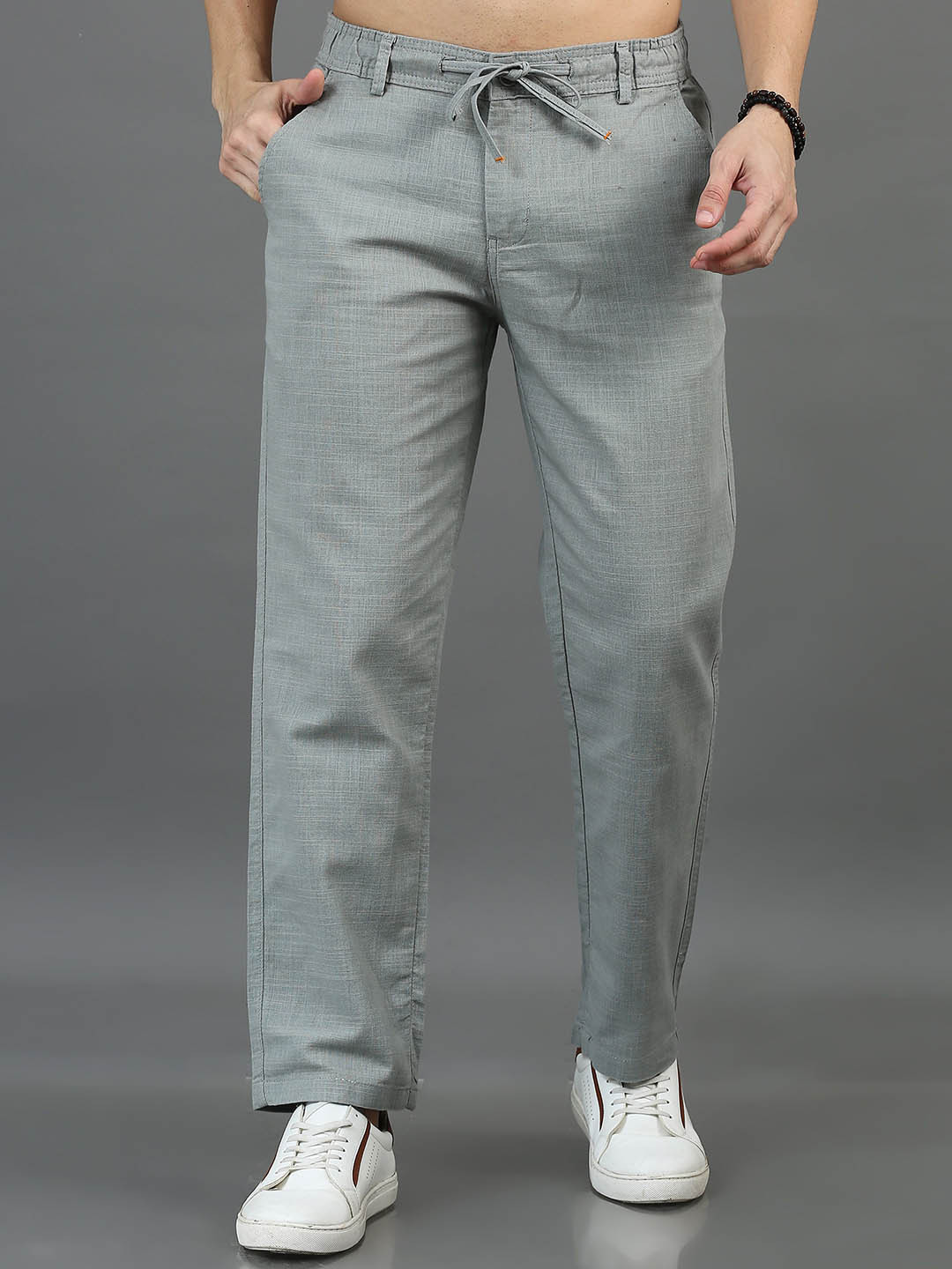 CARBONN CLOTH Men Grey Loose Fit  Mid-Rise Trousers