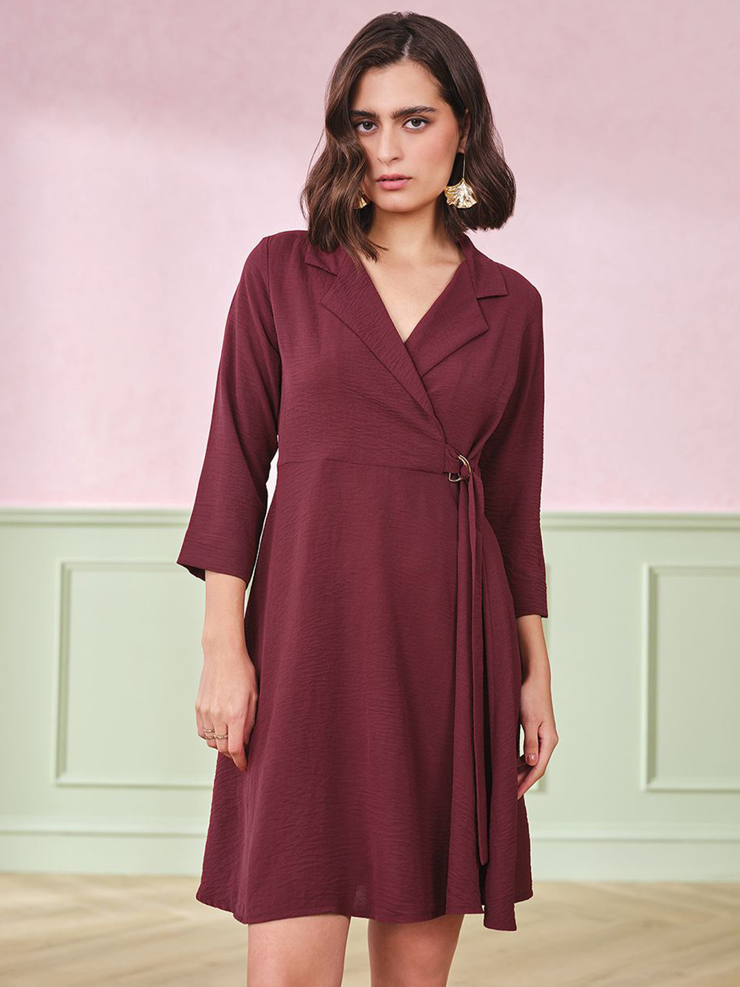 AND V-Neck A-Line Dress