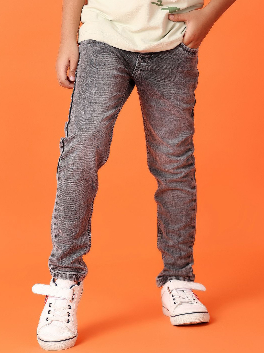 V-Mart Boys Heavy Fade Mid-Rise Stretchable Cotton Jeans