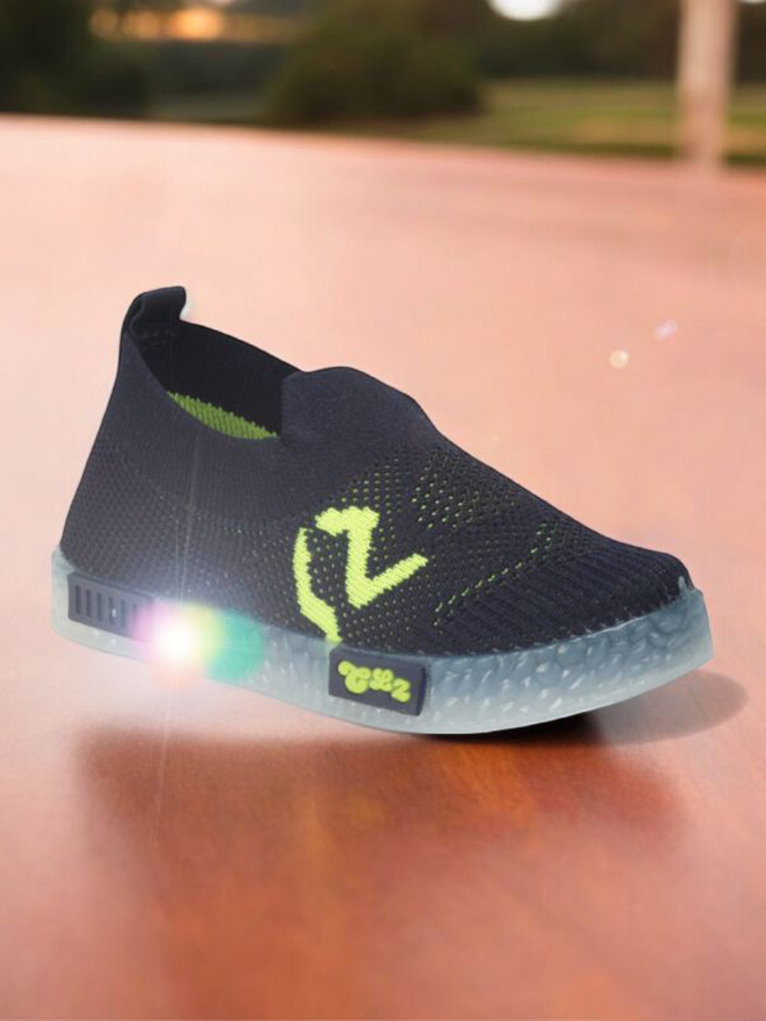 Lil Lollipop Unisex Kids Slip On Woven Design Casual Trekking Shoes With LED Light