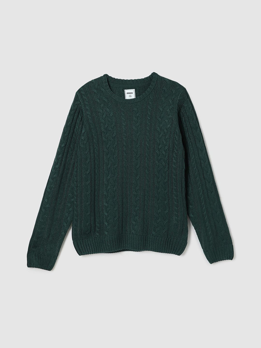 max Boys Cable Knit Self Design Pullover
