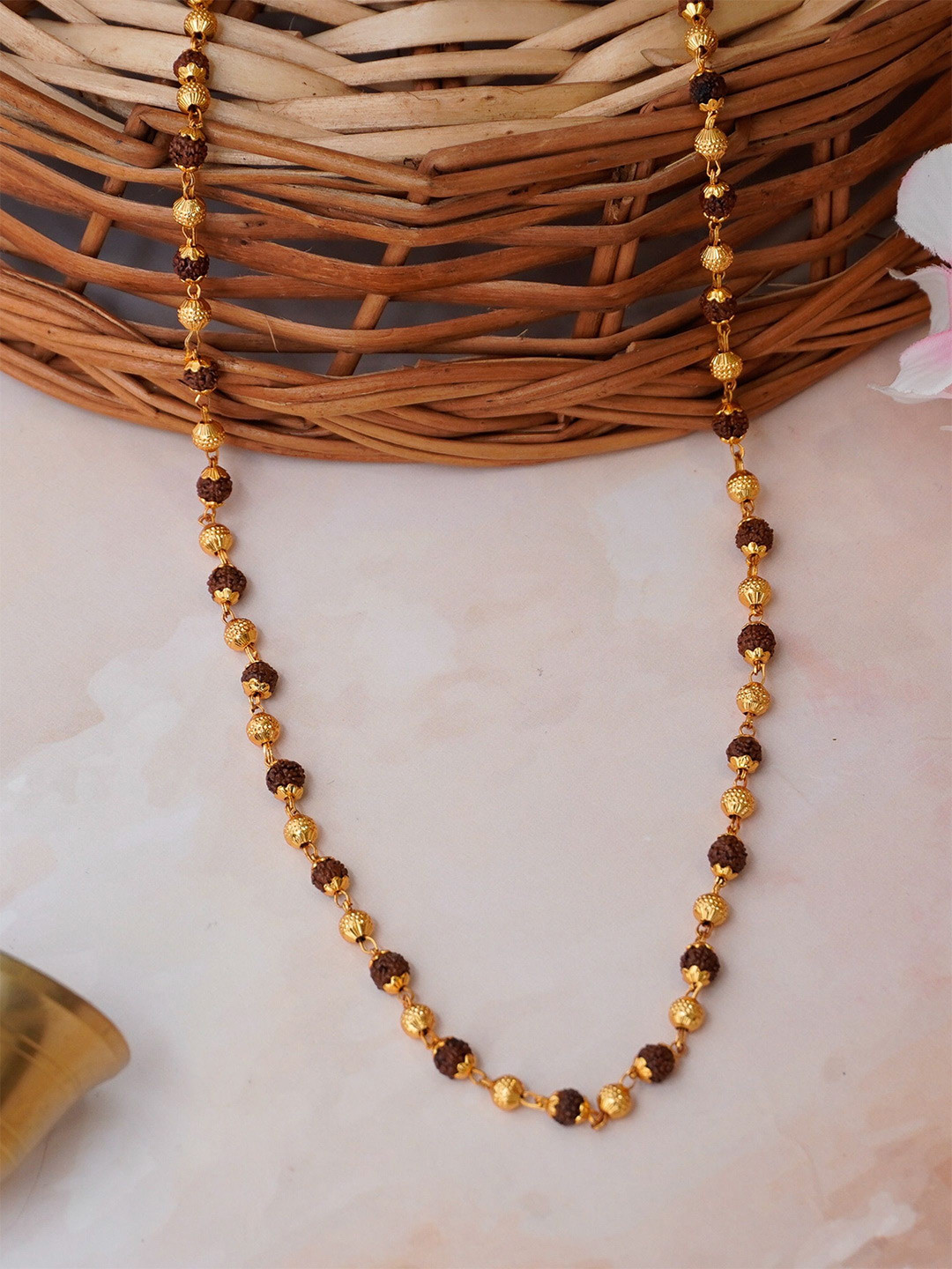 Japam Gold Plated Divine Aura Rudraksha Mala for Women - 39 Beads