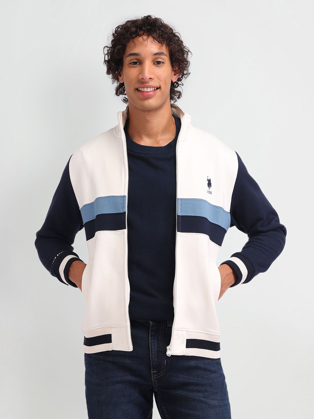 U.S. Polo Assn. Denim Co. Men Colourblocked Sweatshirt