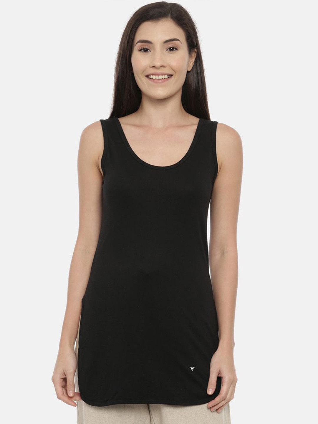 BLOSSOM Women Pure Cotton Long Slip With Broad Shoulder