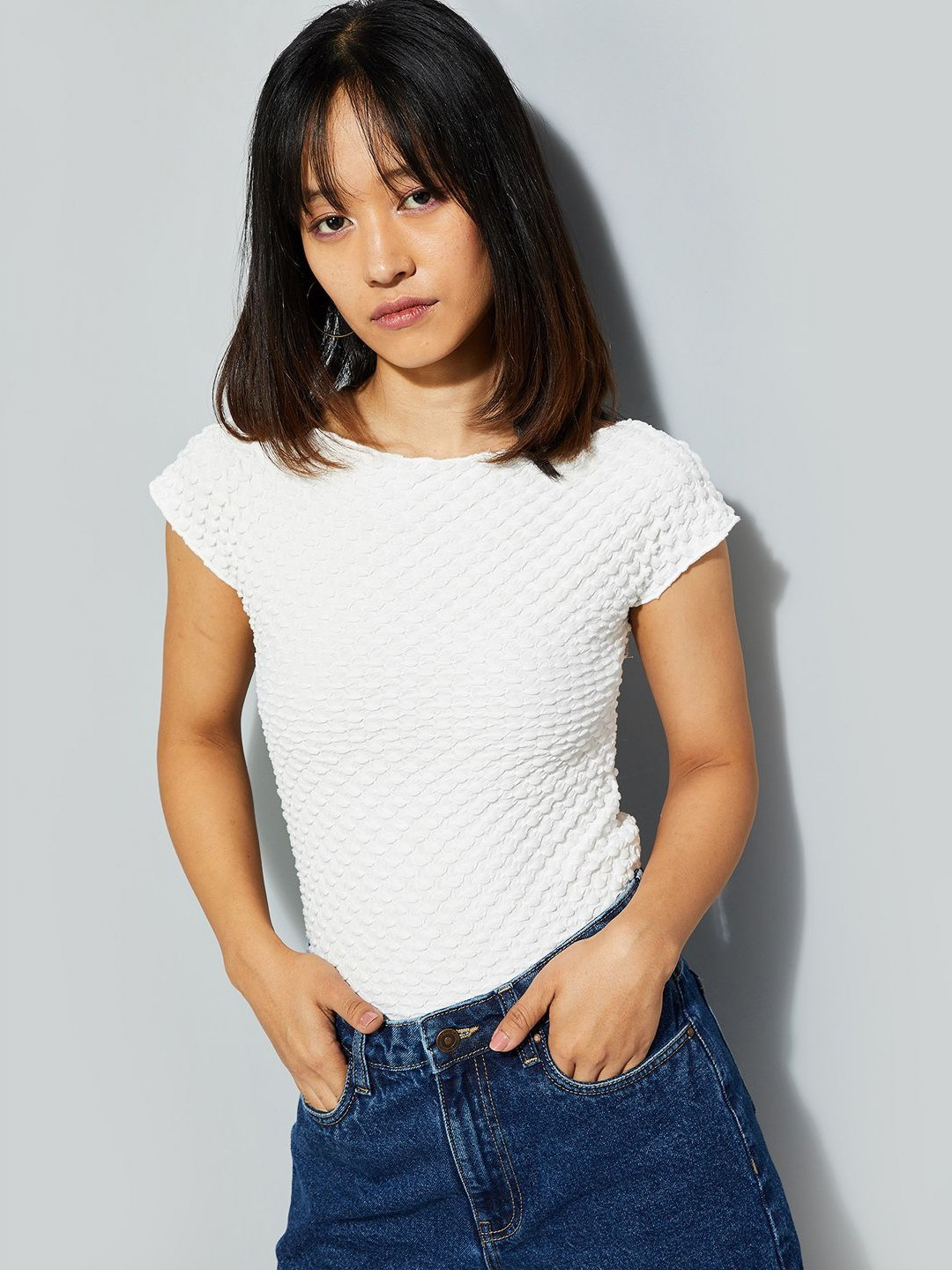 MAX ALAYA F x URB_N Women Textured T-shirt