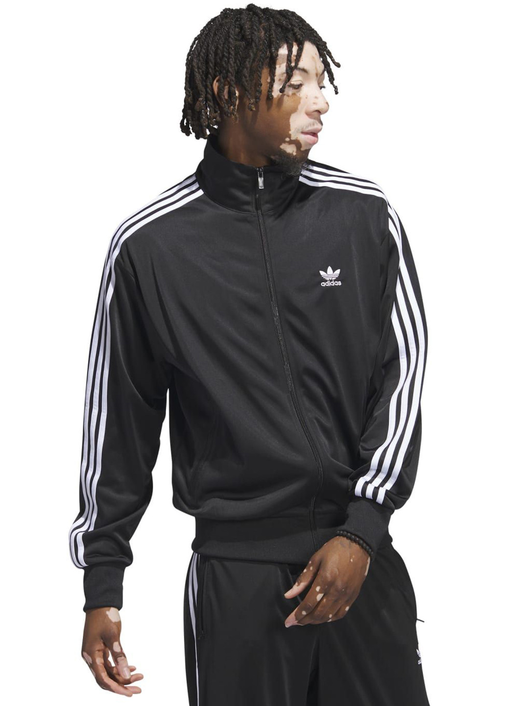 ADIDAS Originals Men High Neck Drop-Shoulder Sleeves Pockets T-shirt