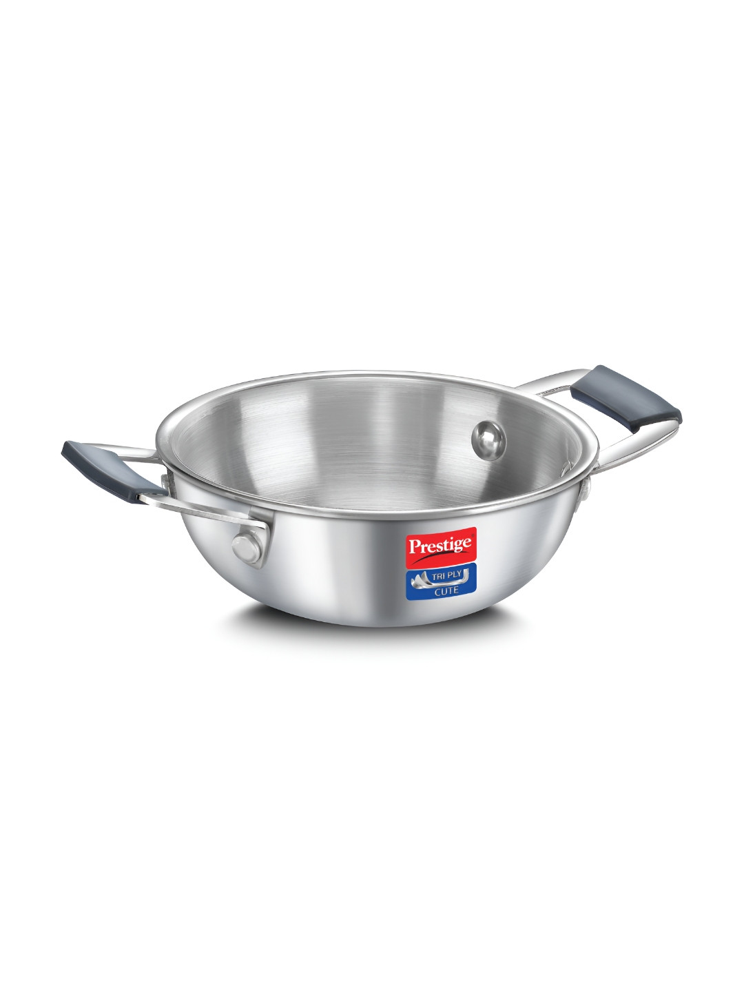 Prestige Silver-Toned Induction Base Tri-Ply Stainless Steel Kadhai and Wok 400 ml