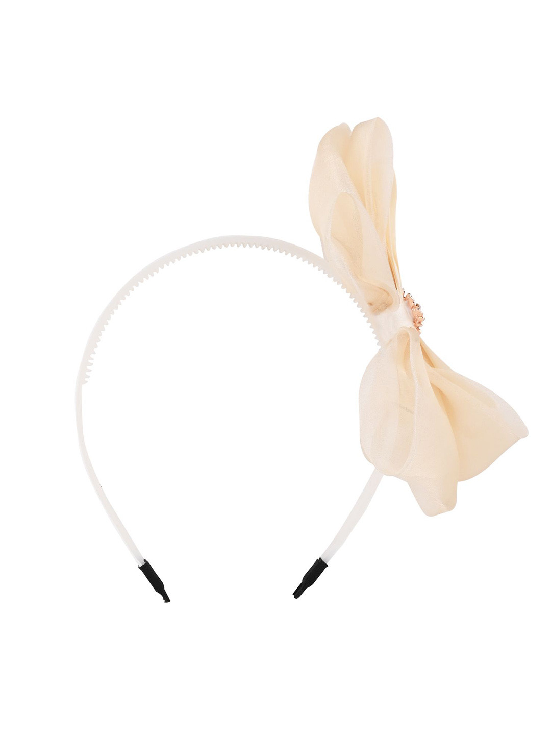 Asthetika Kids Girls Cream Embellished Floral Charm Hairband