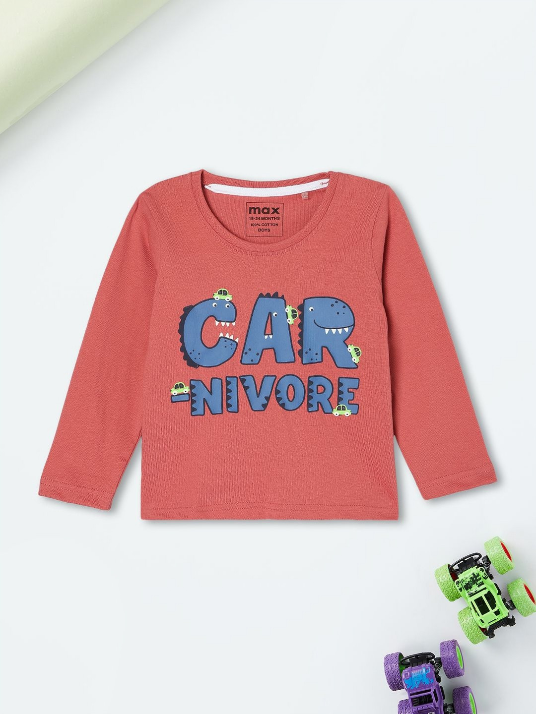 max Boys Garfield Typography Printed Round Neck Cotton T-shirt