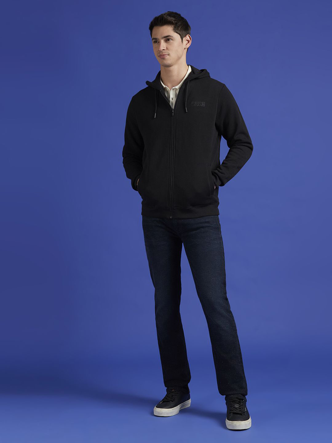 Pepe Jeans Men Front-Open Hooded Sweatshirt