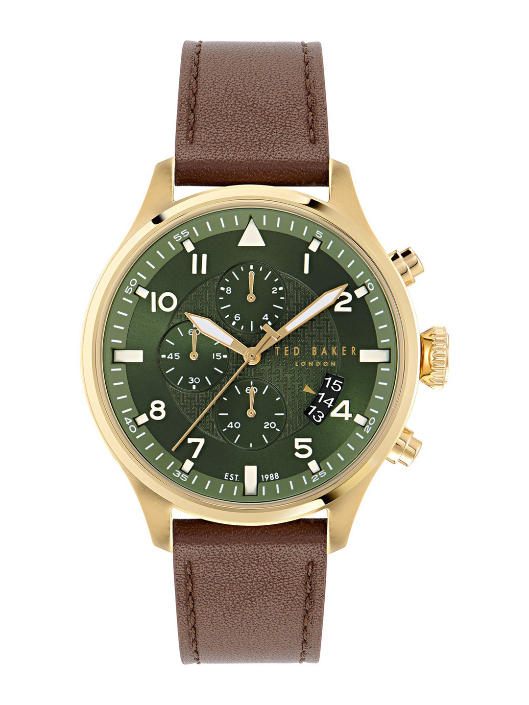 Ted Baker Men Printed Dial & Leather Straps Analogue Watch