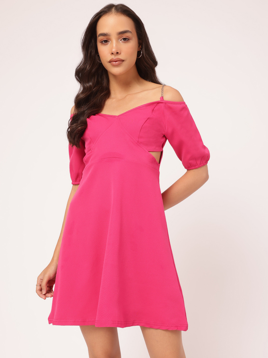 DressBerry Cut Outs and Chain Detail A-Line Dress