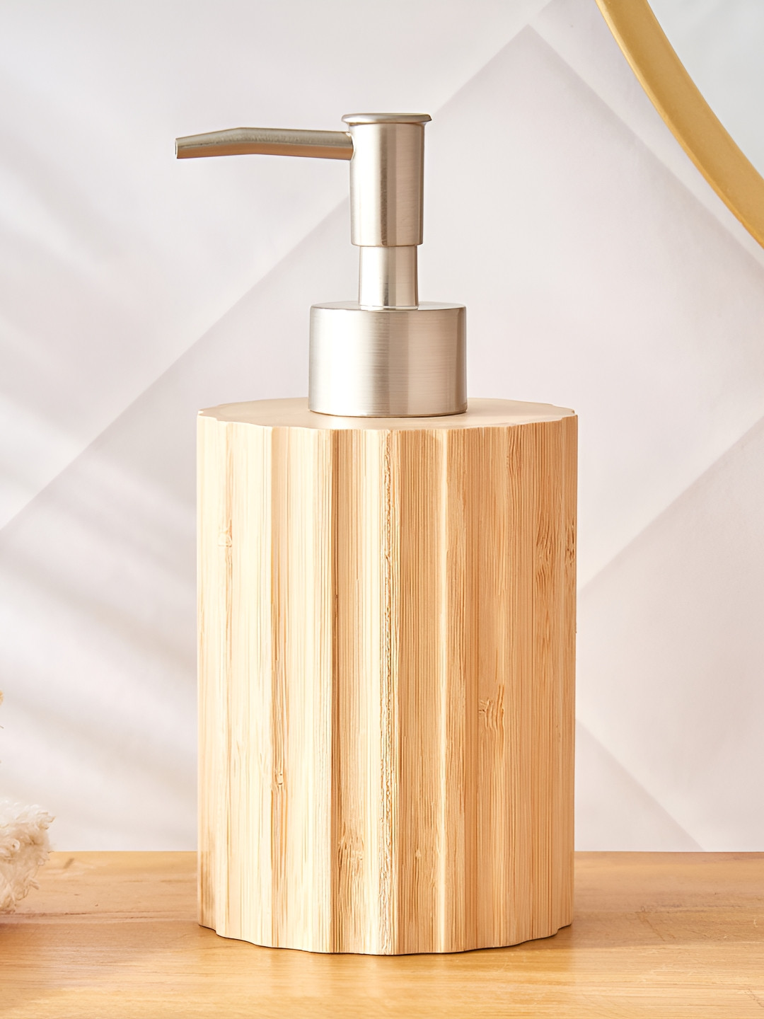 Home Centre Brown Wood Soap Dispenser 200ml