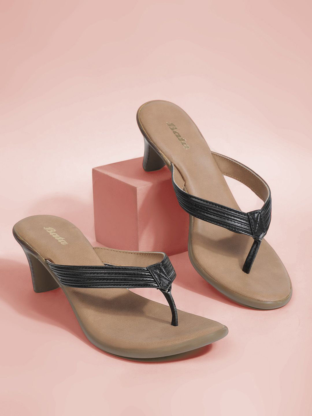 Bata Open Back Block Heel Sandals