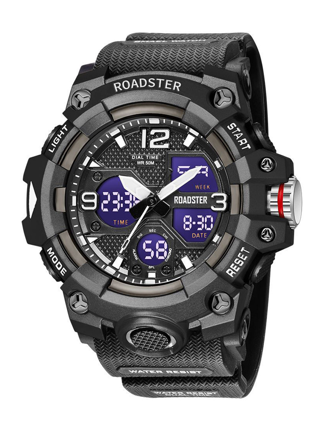 The Roadster Lifestyle Co Men Multi Function Analogue & Digital Watch RDSTR-8008-BLACK