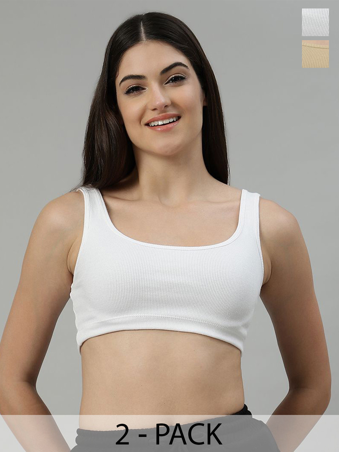 UnaOne Women Bralette Ribbed Sleeveless Vest Tank Top