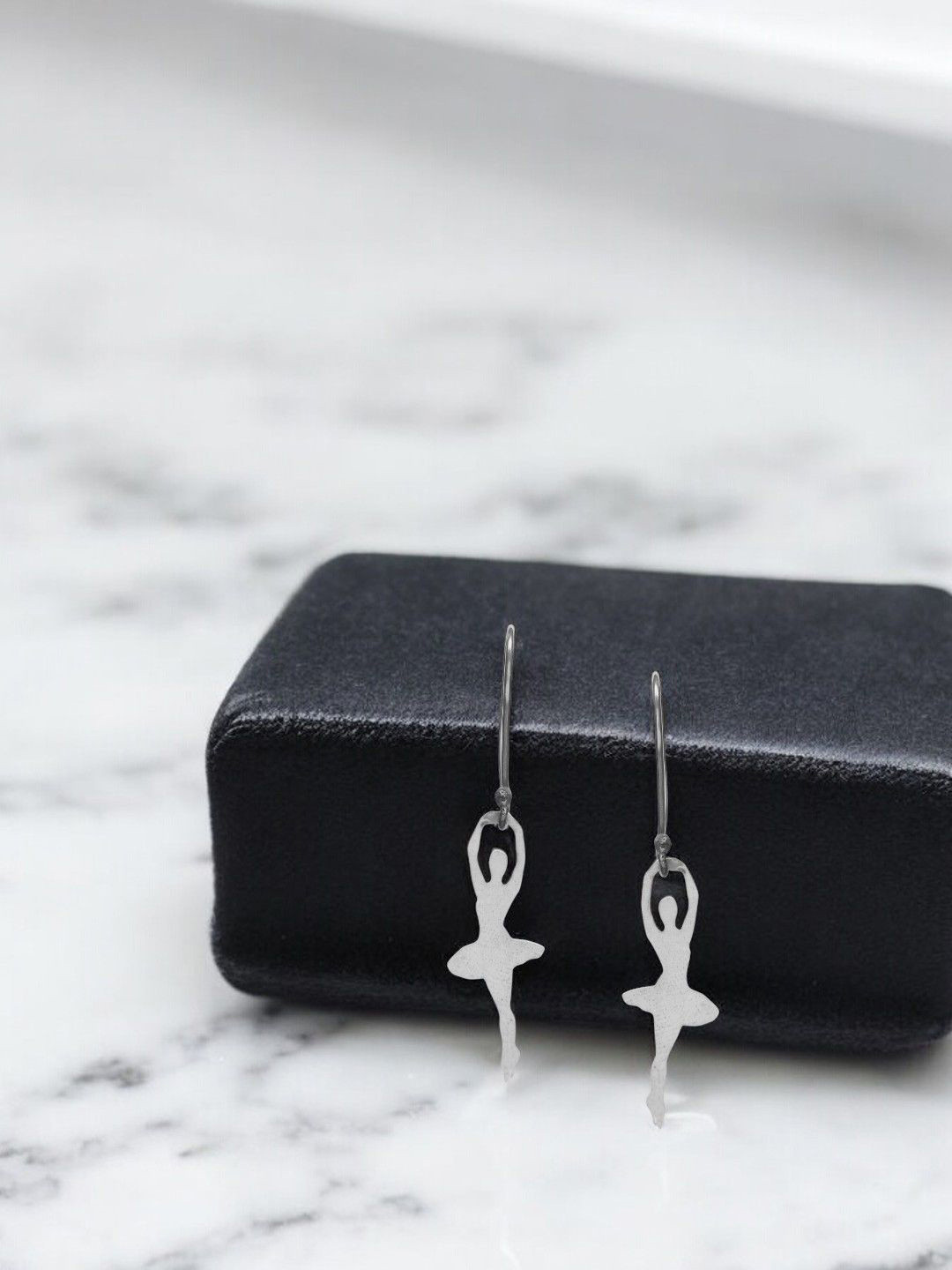 Goldnera 925 Sterling Silver Dancing Girl Hanging Drop Earrings