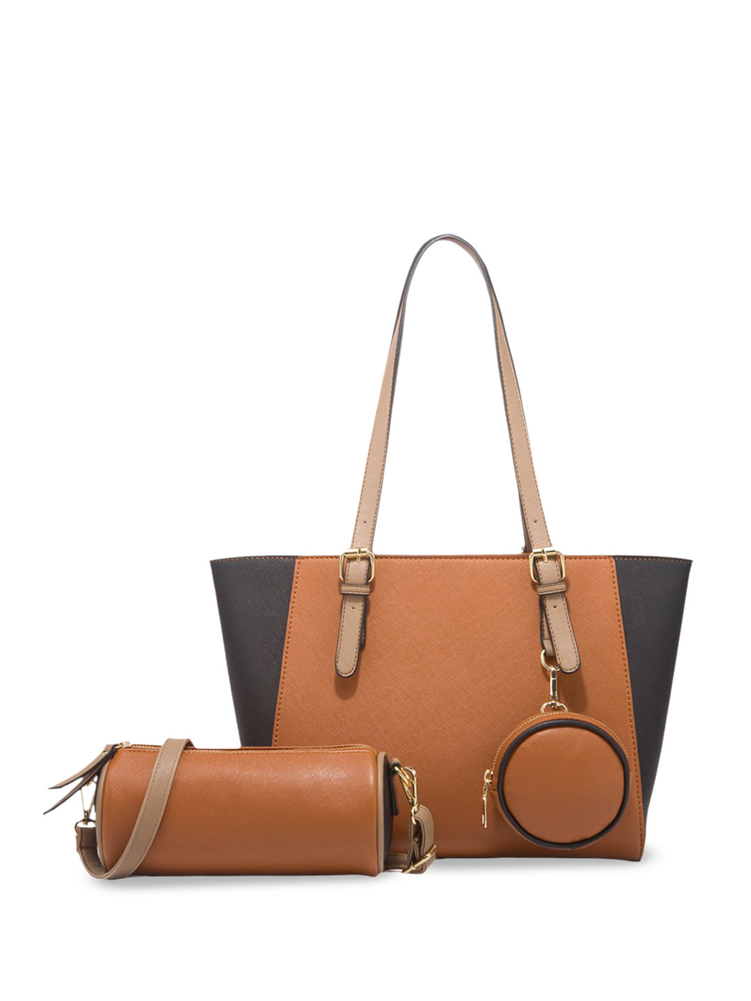 RAVE Colourblocked PU Oversized Shopper Shoulder Bag