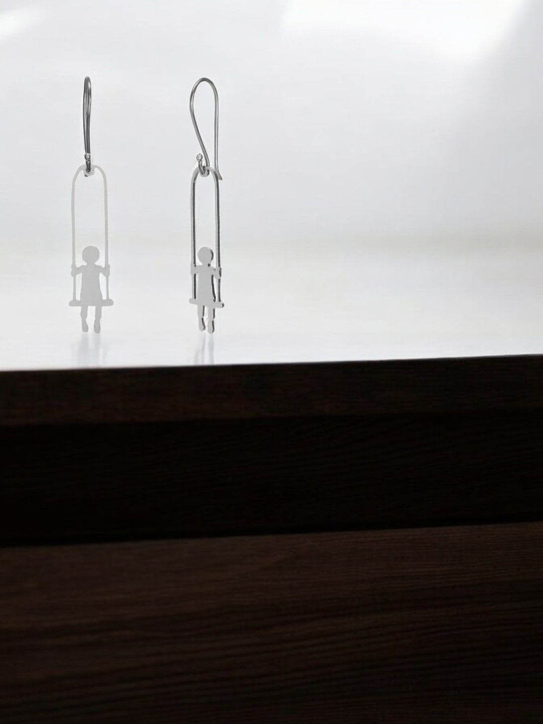 Goldnera 925 Sterling Silver Girl Swinging Hanging Drop Earrings