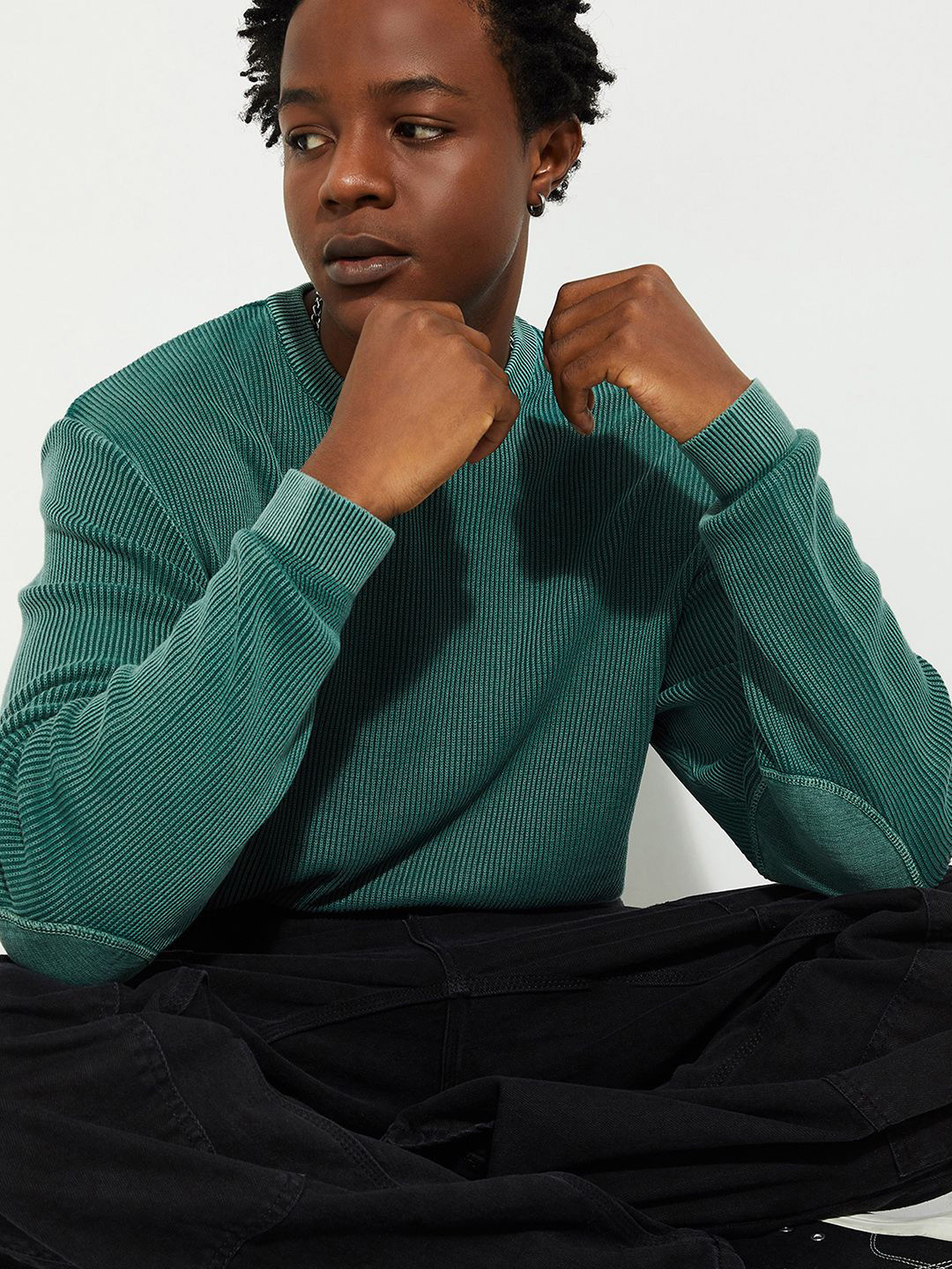 Max Urb_N Men Acid Washed Sweater