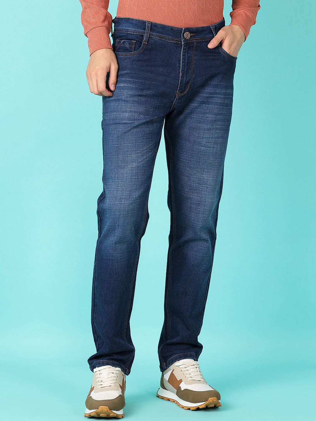 V-Mart Men Slash Knee Light Fade Stretchable Jeans