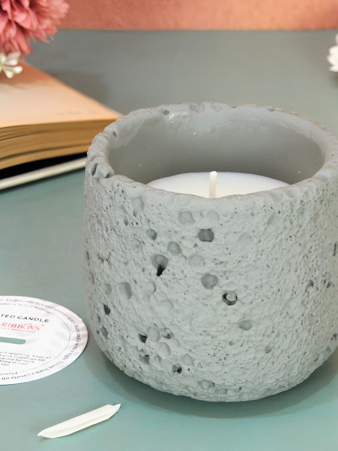 TIED RIBBONS Diwali Festive Scented 1 Wick Wind Chime Abstract Geometric Jar Candles