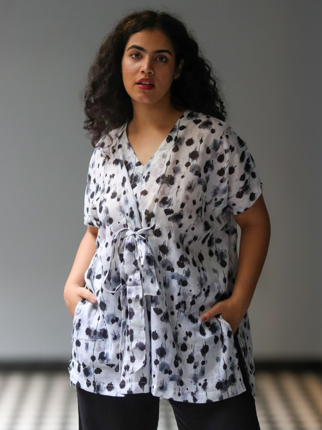 Minimul Women Abstract Printed Kaftan Regular Top