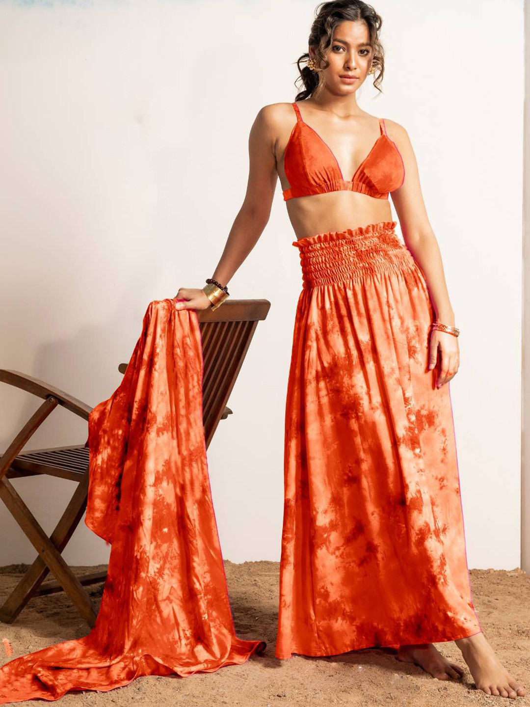 Aoba Tie & Dye Shoulder Straps Night Suit