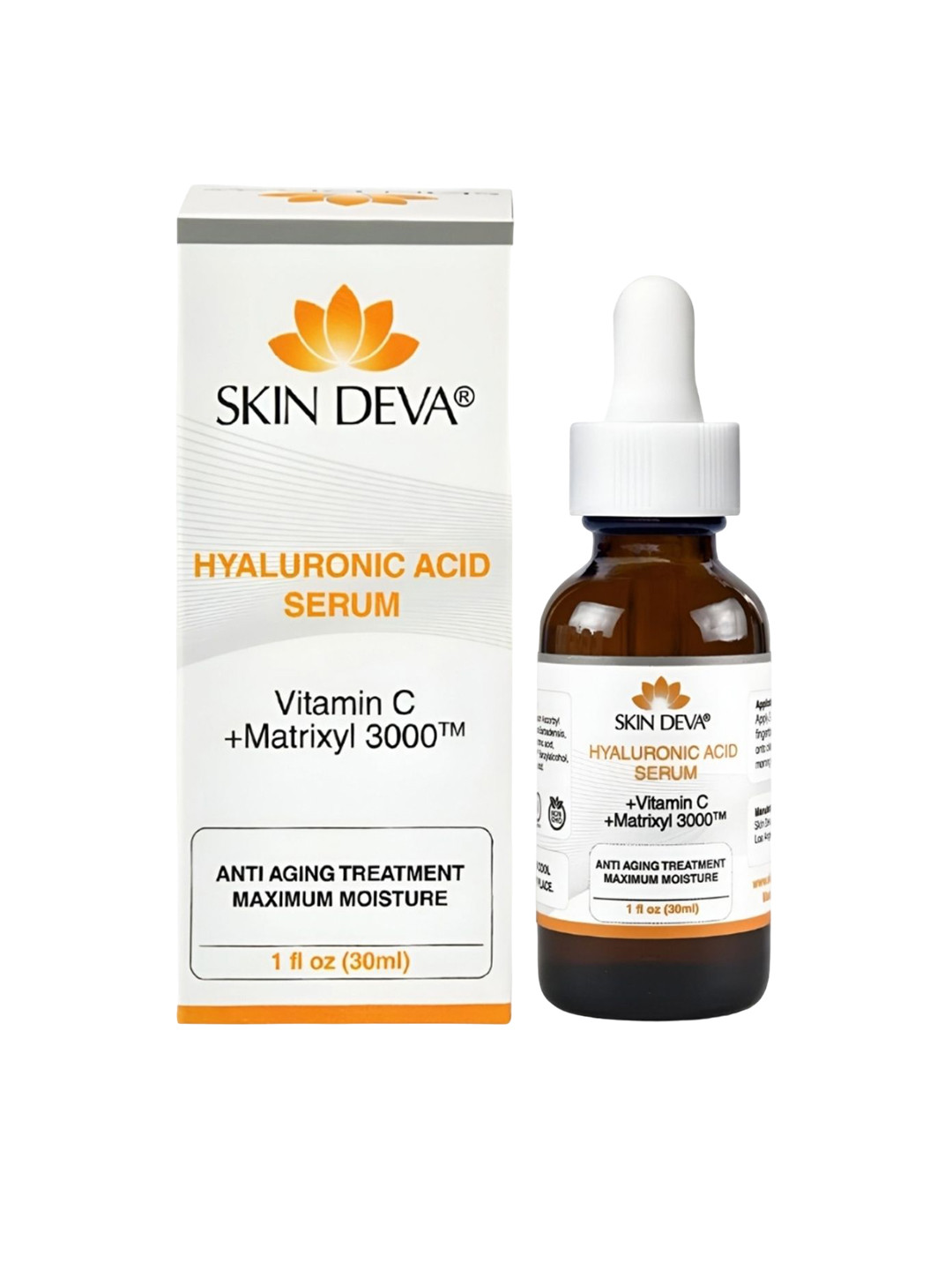 SKIN DEVA Hyaluronic Acid With Vitamin C & Matrixyl 3000 Serum - 30 ml