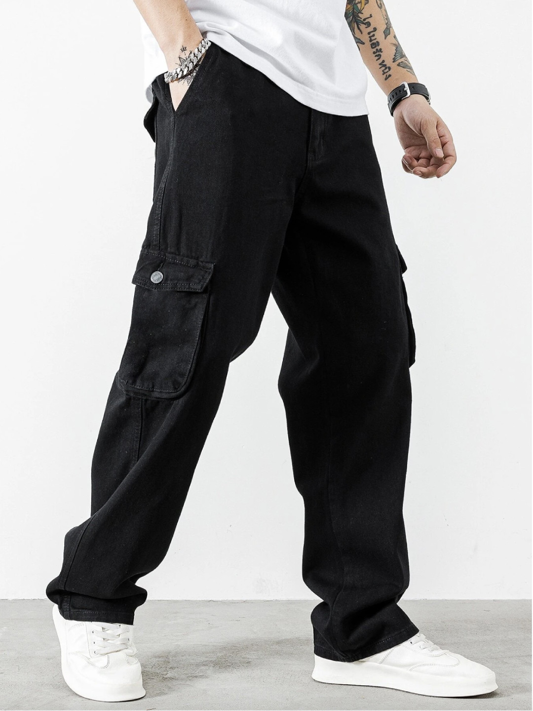 MASTERLY WEFT Men Super Stretchable Cargo Styles Jeans