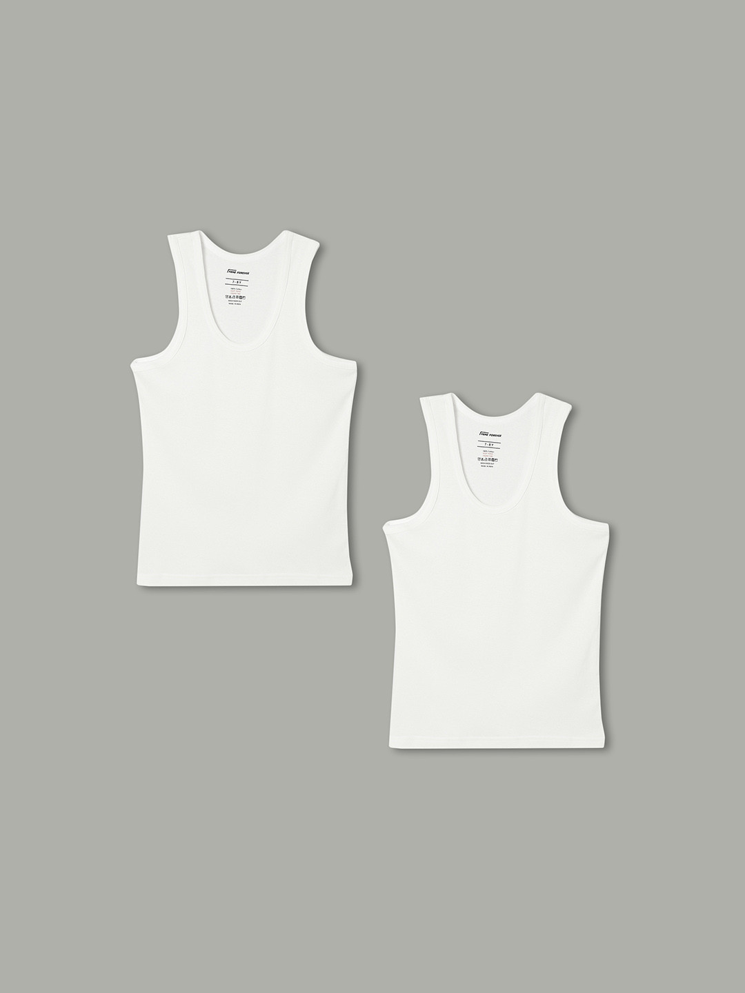 Fame Forever by Lifestyle Boys Pack Of 2 Pure Cotton Innerwear Vests 1000014391441-WHITE