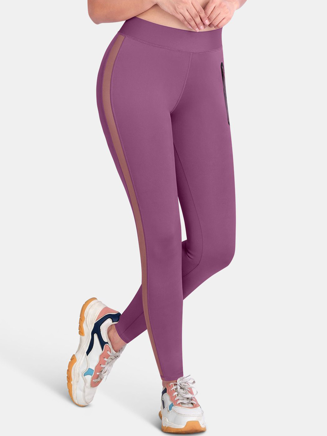 Dermawear Women Solid High Rise Skinny Fit Training or Gym