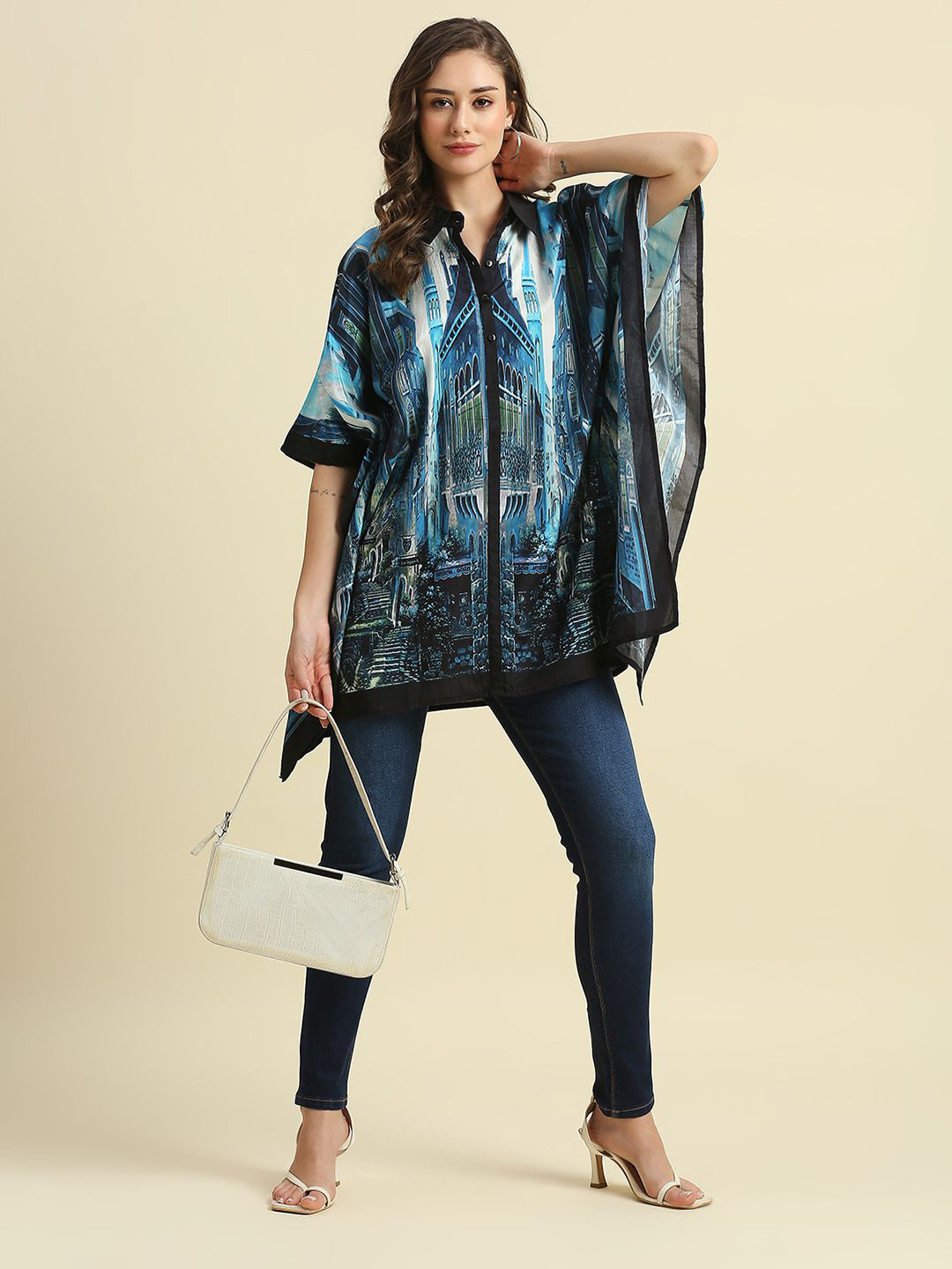 Cloth Haus India Women Self Design Printed Kaftan Top