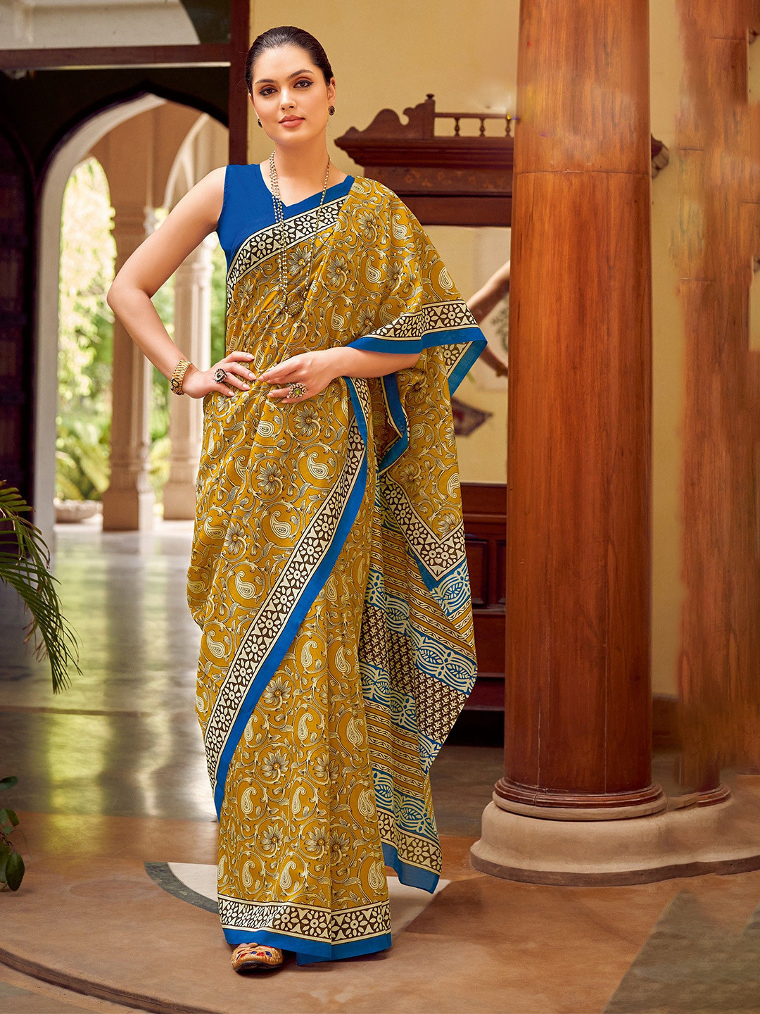 Stylum Floral Printed Designer Bhagalpuri Saree