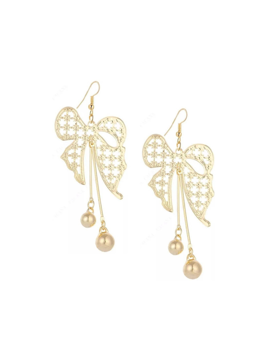 MYKI Gold-Plated Stainless Steel Staggering & Stylish Drop Earrings