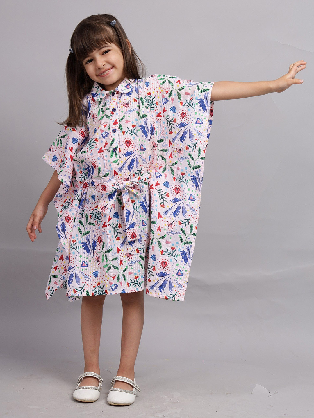 Nature Nook Girls Printed Kaftan Dress