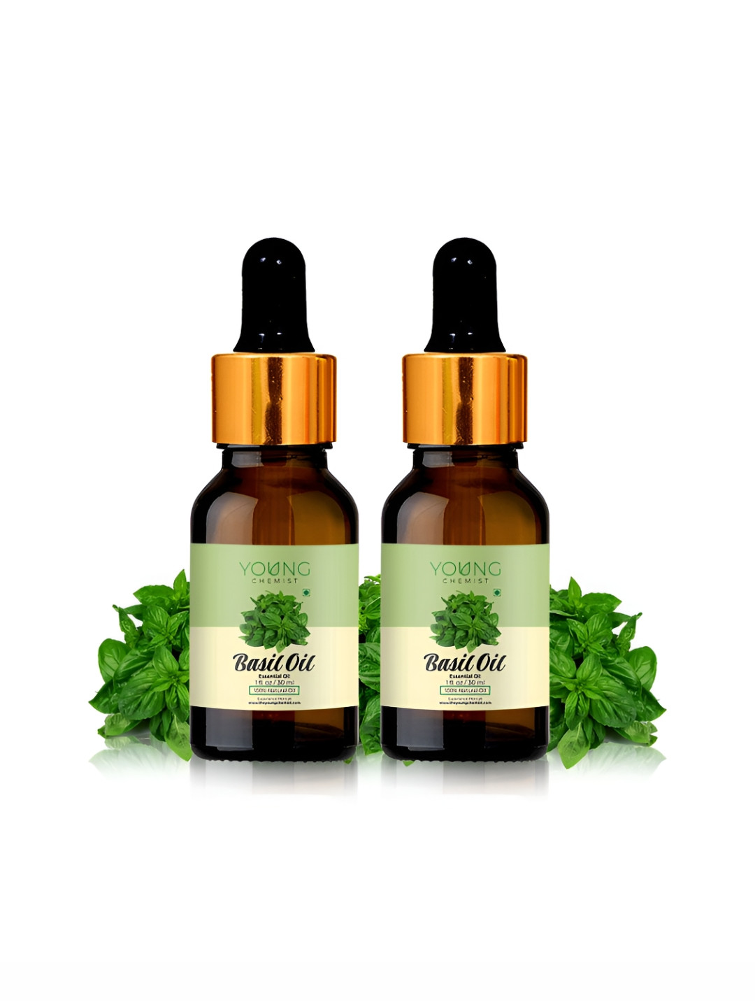YOUNG CHEMIST Set Of 2 Basil Essential Oil - 30 ml Each