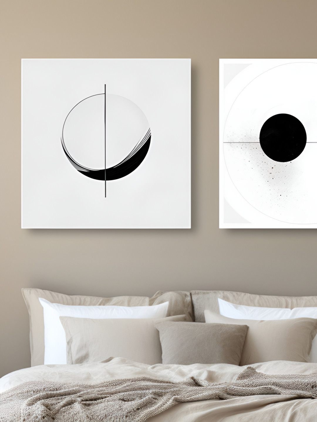 nestroots Circles Canvas 2 Piece Wall Square Paintings Wall Art - 24 x 24 In