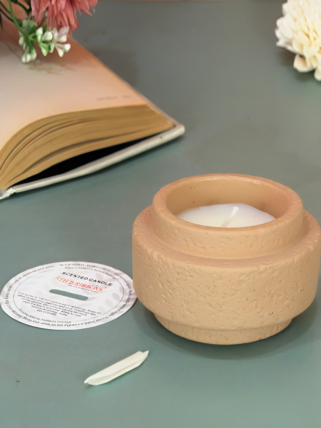 TIED RIBBONS Diwali Festive Scented 1 Wick Lavender Abstract Geometric Jar Candles