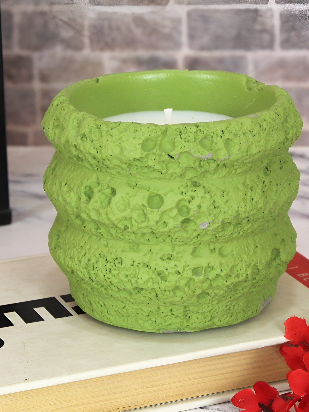 TIED RIBBONS Diwali Festive Scented 1 Wick Gardenia Abstract Geometric Jar Candles