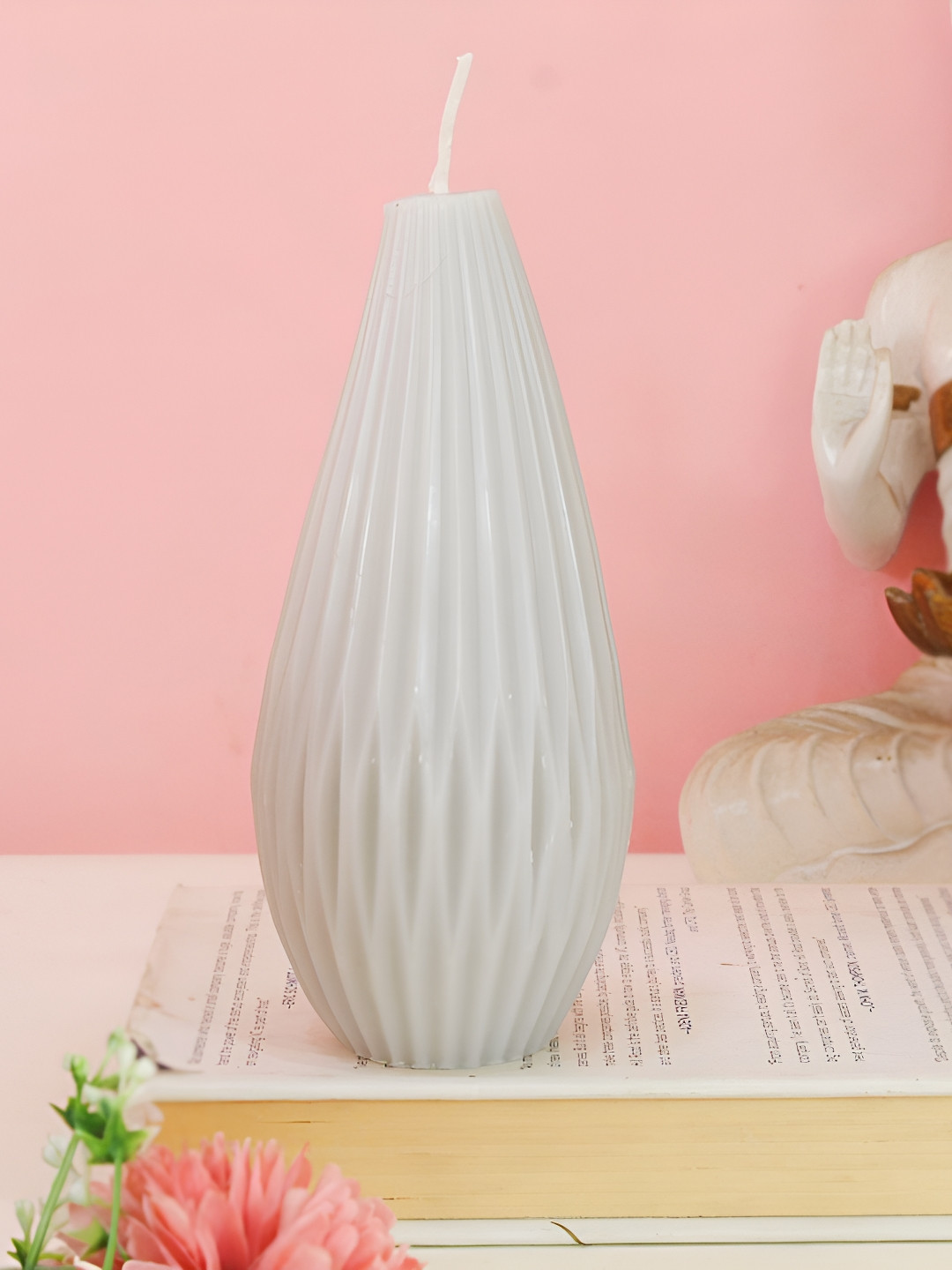 TIED RIBBONS Diwali Festive Scented 1 Wick Vanilla Milk Solid Geometric Pillar Candles