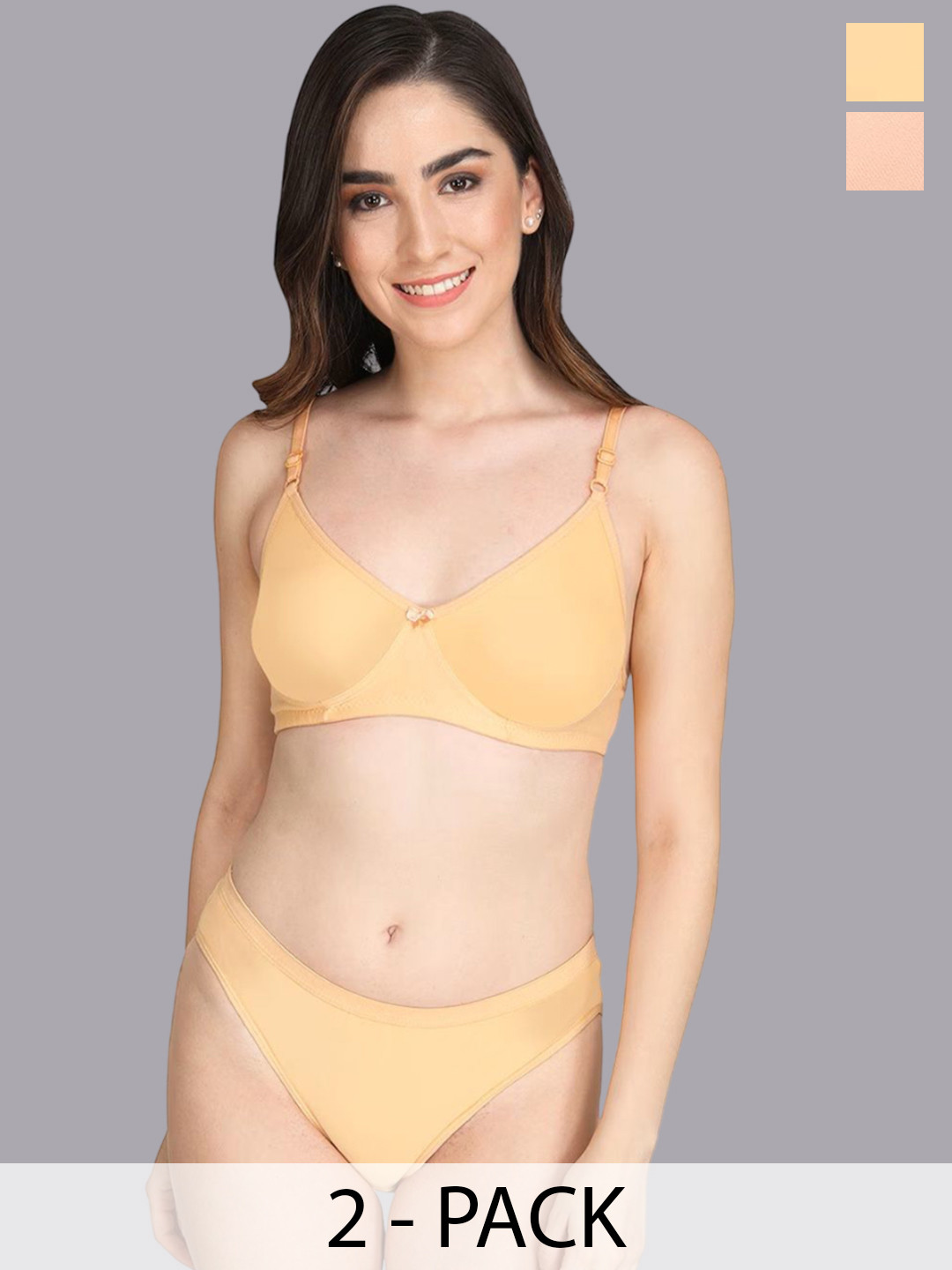 Designer Bugs Women Pack Of 2 Lightly Padded Lingerie Set DBLS-Y-PH-30B