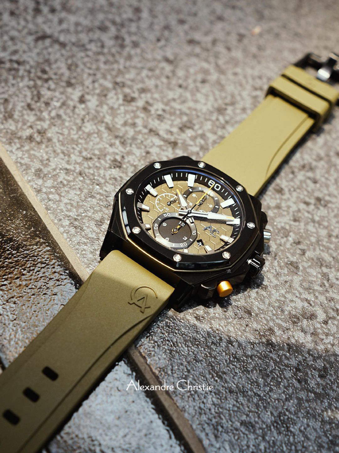 Alexandre Christie Men Green Dial & Straps Analogue Watch