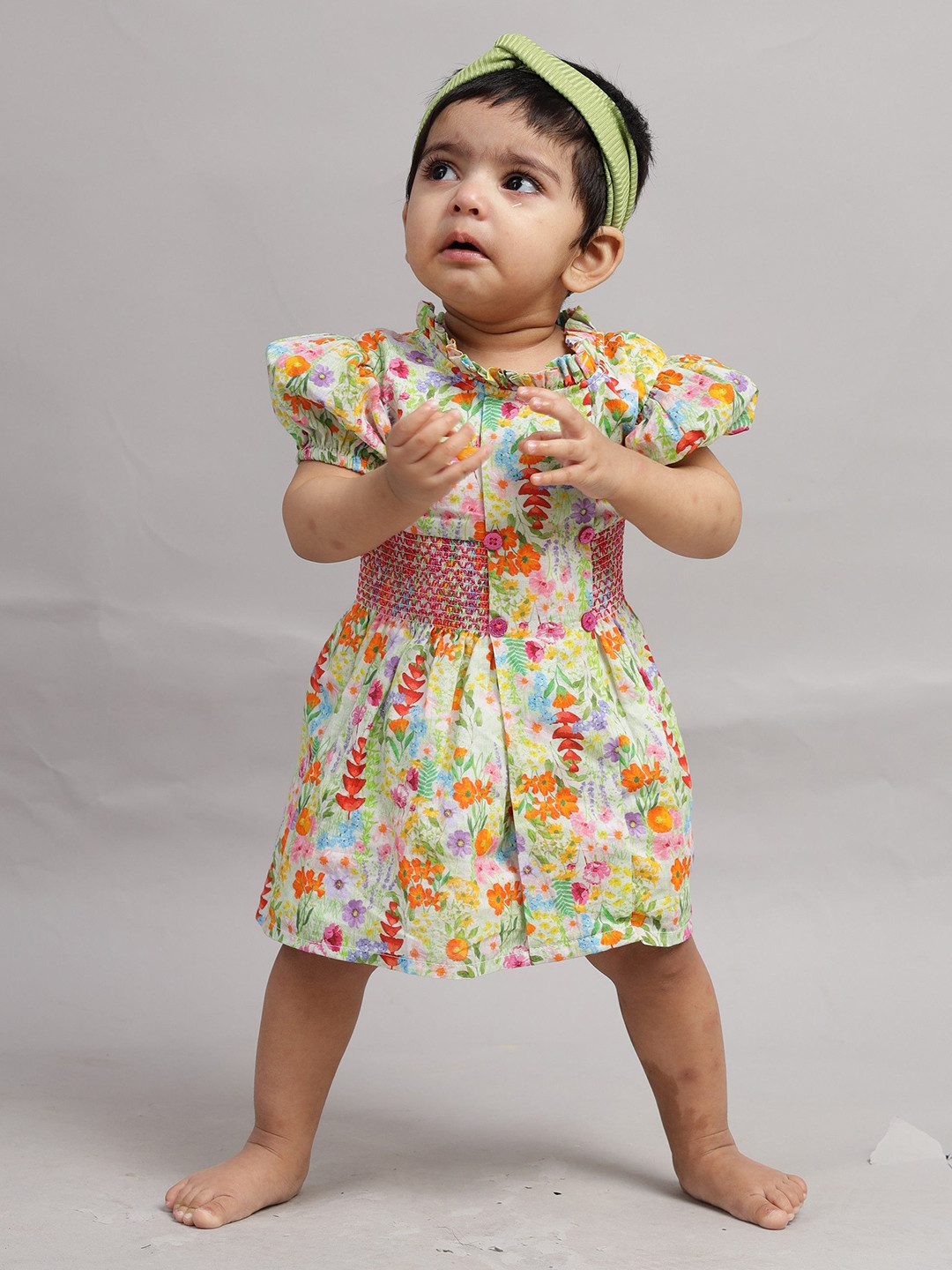 Nature Nook Kids Girls Floral Printed Fit and Flare Dress