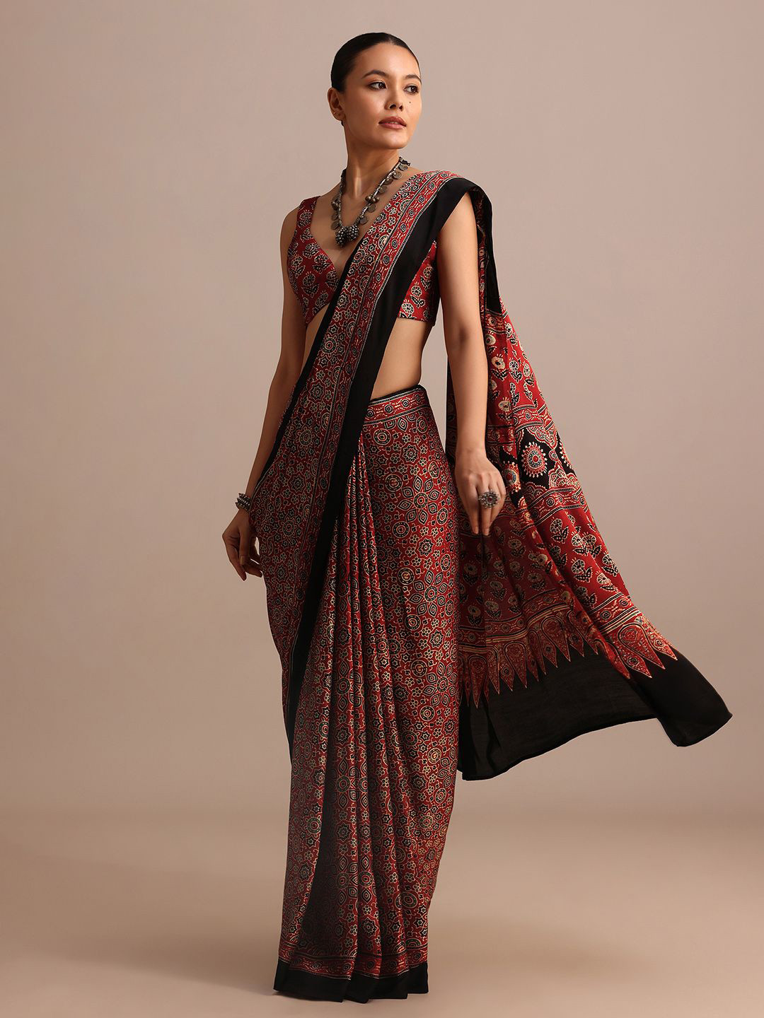 KALKI Fashion Women Block Print Saree