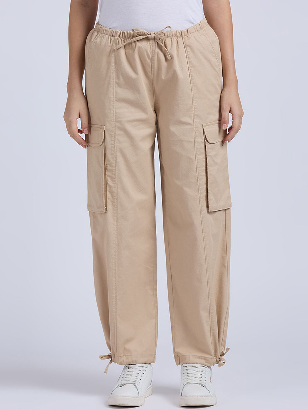 Pepe Jeans Women Smart Cotton Mid-Rise Trousers