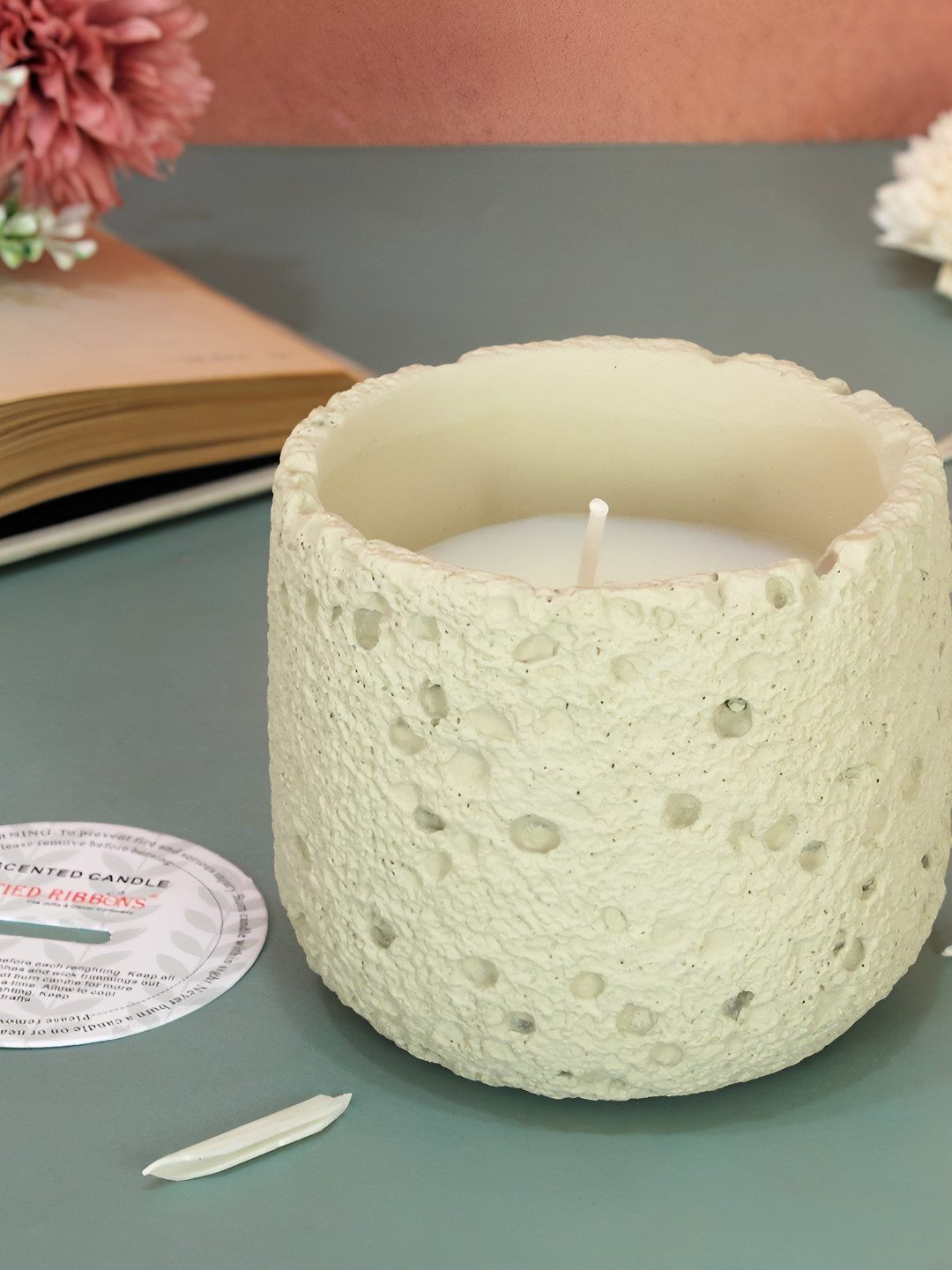 TIED RIBBONS Diwali Festive Scented 1 Wick Wind Chime Abstract Geometric Jar Candles