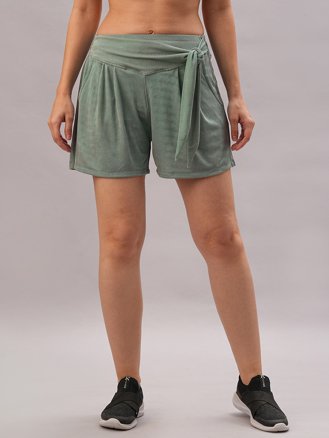 Tuna London Women Relaxed Fit Training or Gym Tie-Up Regular Shorts