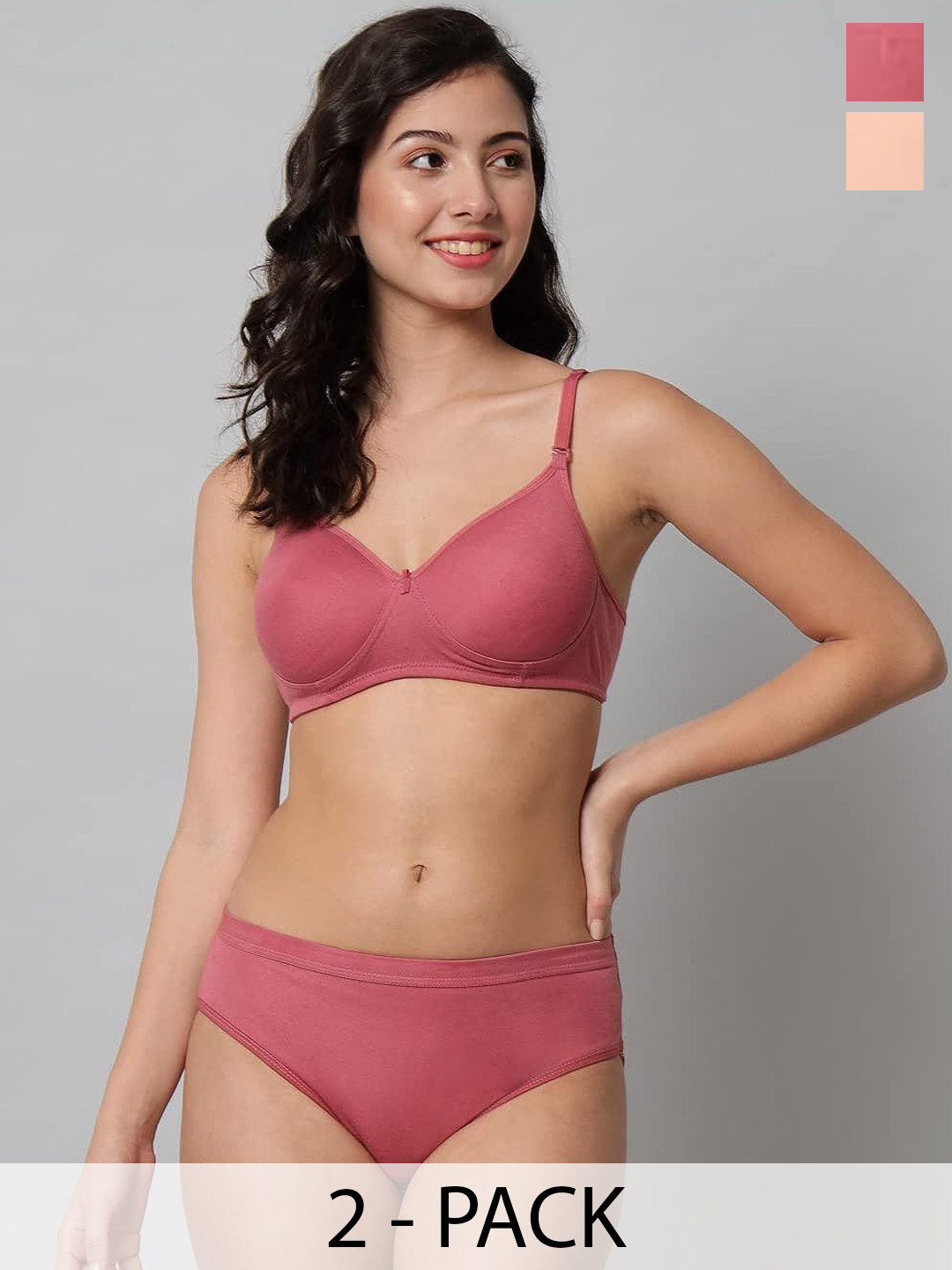 Designer Bugs Women Pack Of 2 Lightly Padded Lingerie Set DBLS-PH-VP-30B