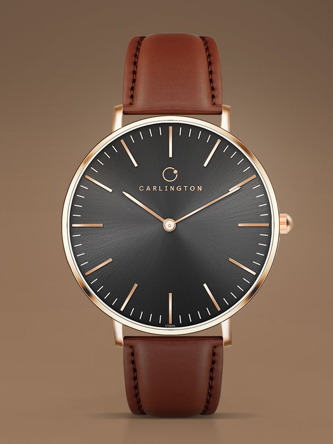 CARLINGTON Men Stainless Steel Straps Analogue Multi Function Watch Iconic 2043 Brown1